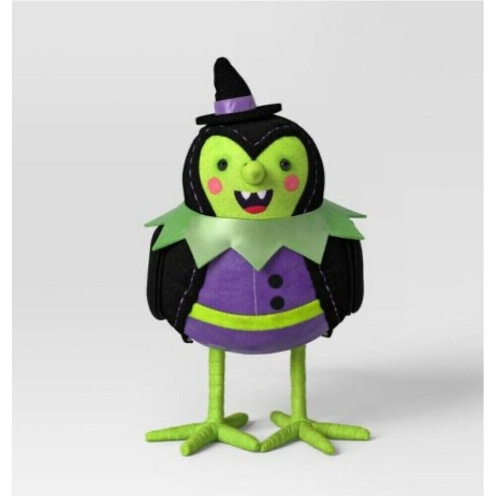 HYDE & EEK! Halloween WITCH Featherly Friends Felt 6.5" Bird Figurine